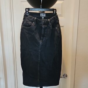 Universal Thread Black Pencil Skirt Knee-Length Casual